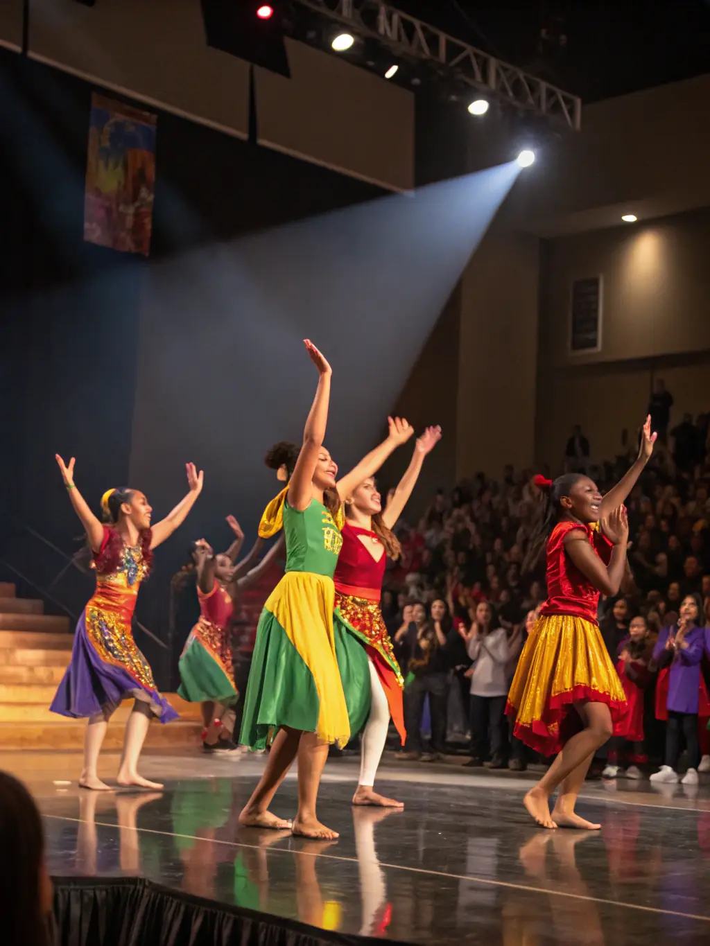 An image depicting a successful community event organized by COMITE DES FETES, with diverse participants enjoying cultural performances and activities.
